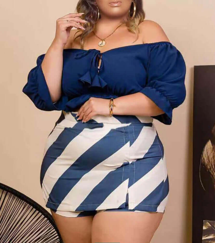 Short Sleeve Ruffle Crop Top & Short Pantsuit