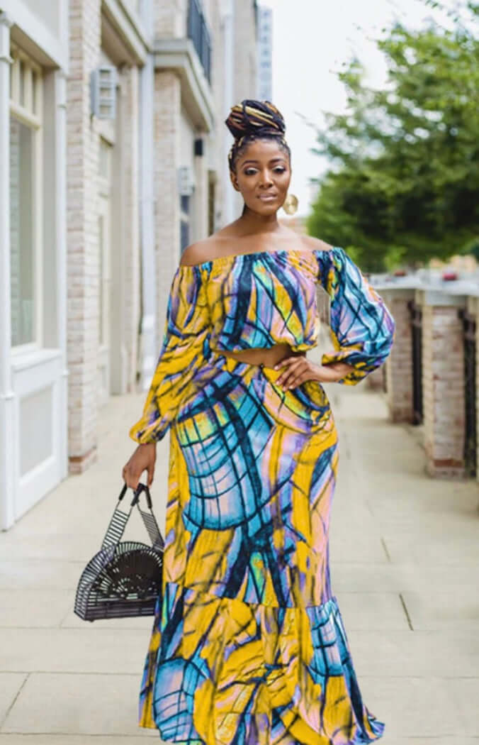 2 piece off should flare dress