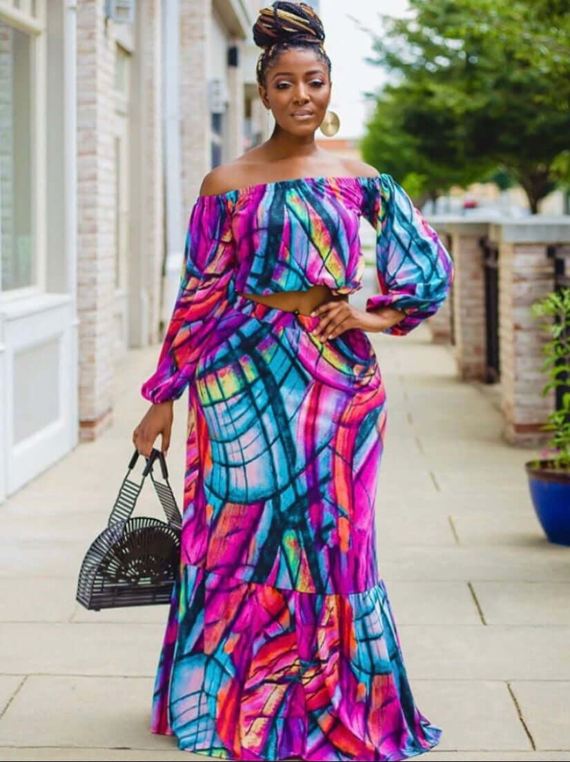 2 piece off should flare dress