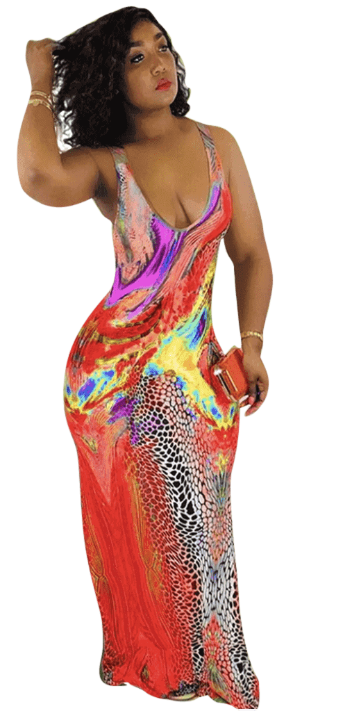 Multicolor Plus Size Summer Sleeveless Long Bodycon Tank Dresses