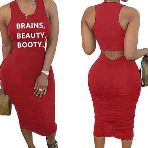 red bodycon dress