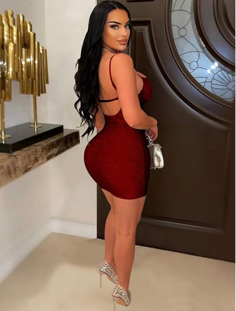 Sexy Lace Backless Mini