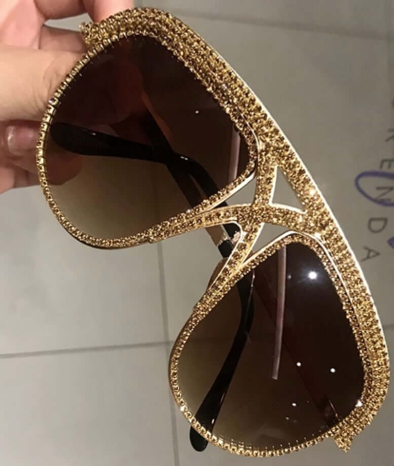 Luxury Rhinestone Oversized Designer Sunglasses