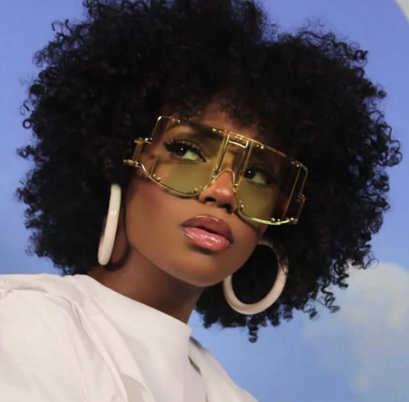Women wide square frame fashion sunglasses