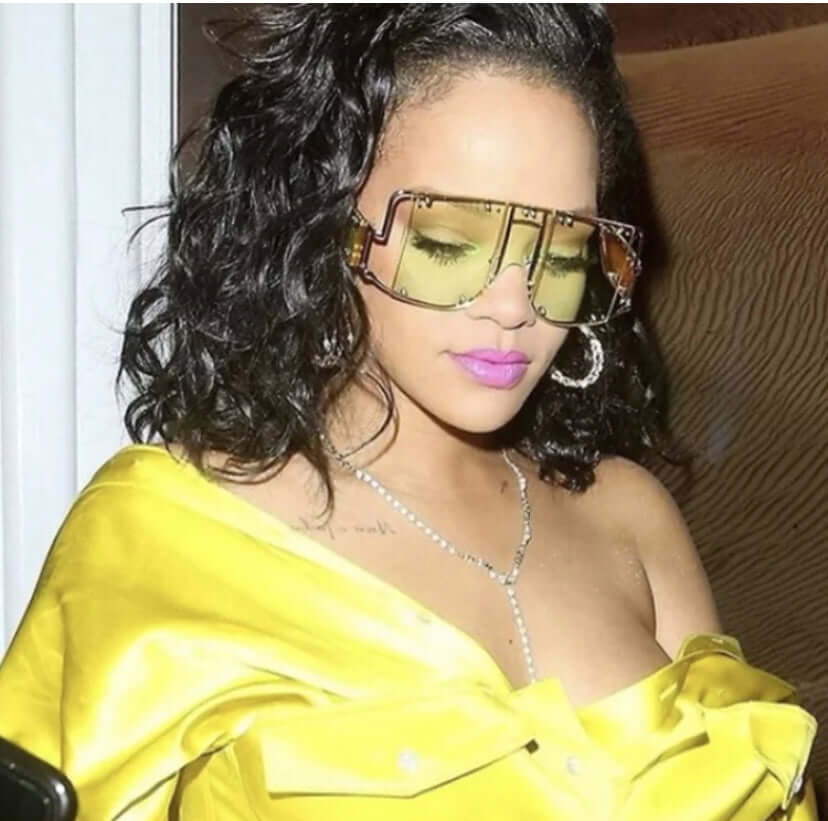 Women wide square frame fashion sunglasses