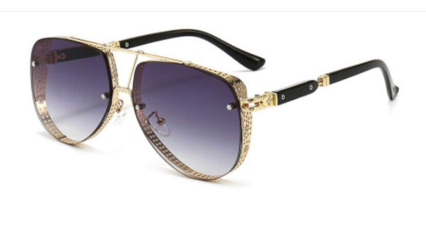 Fashion Oversized Square Aviator Gradient Sunglasses For Men