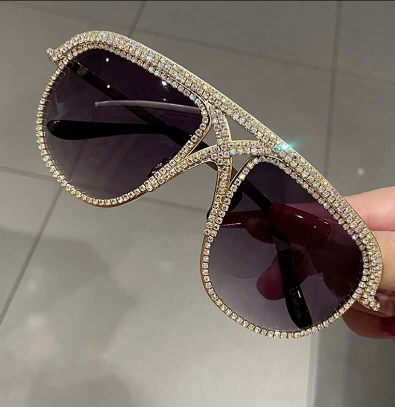 Luxury Rhinestone Oversized Designer Sunglasses