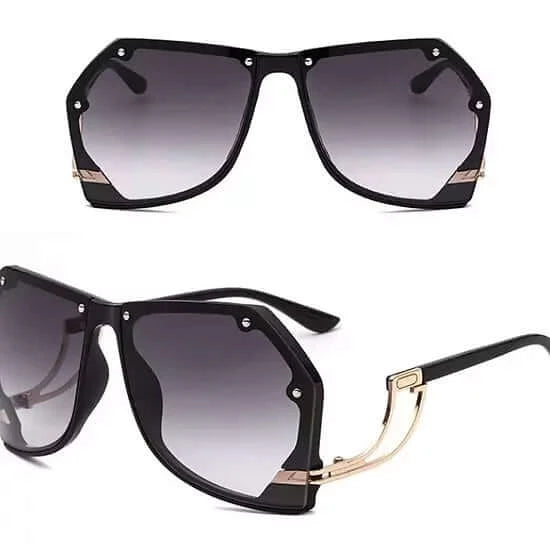 Women rimless wide frame fashion sunglasses