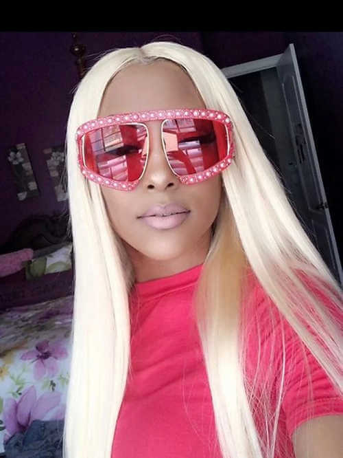 women pearl wide frame fashion sunglasses