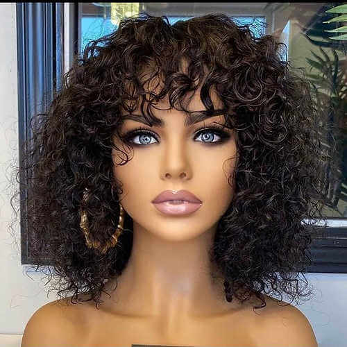 deep wave Curly Lace Frontal Wig with Baby Hair